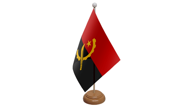 Angola Small Flag with Wooden Stand